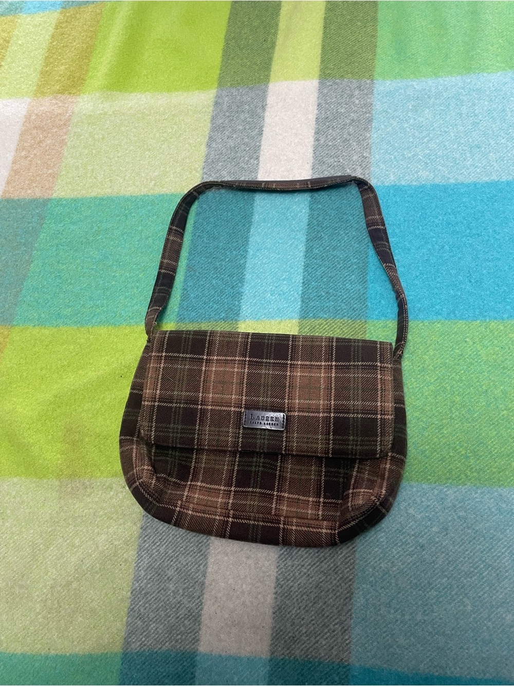Vintage Lauren Ralph Lauren plaid shoulder bag